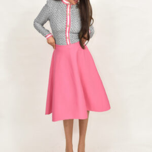 חצאית באנדג׳ מתרחבת ורוד