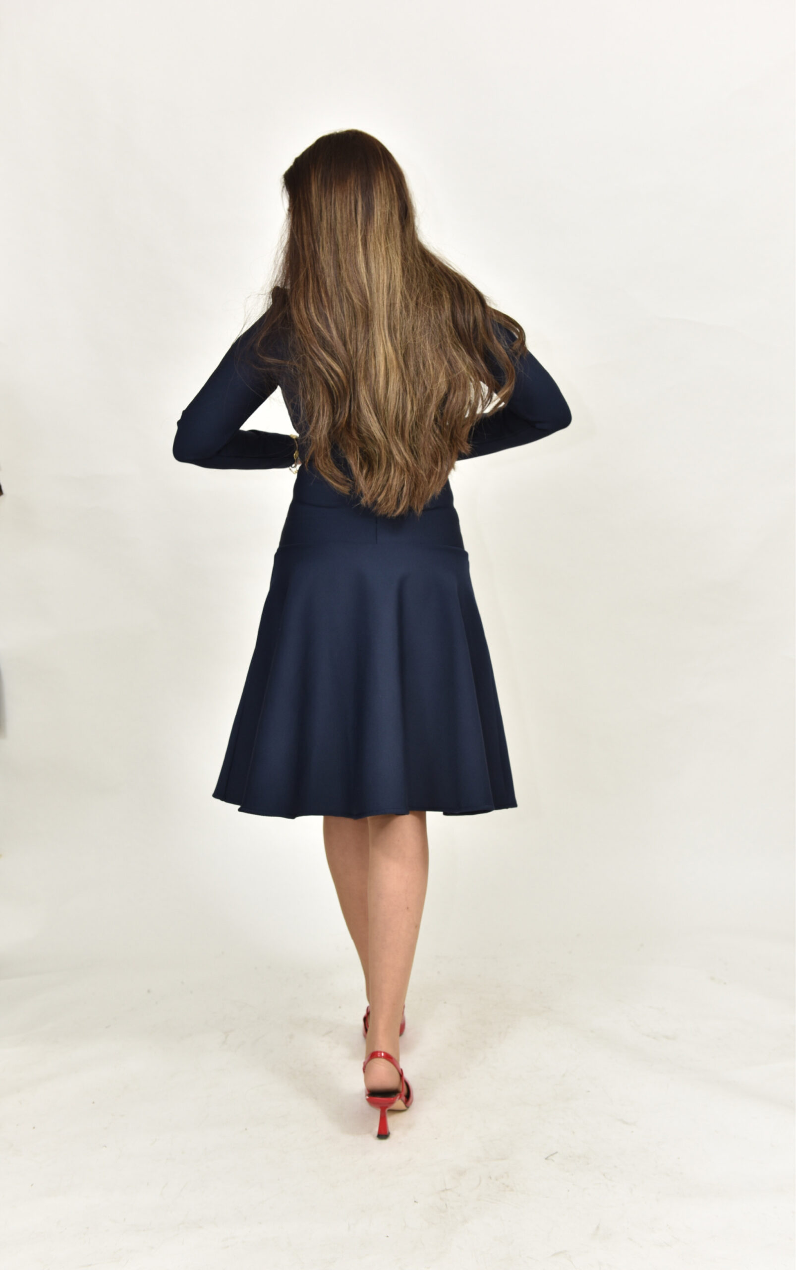 שמלת באנדג׳ כחול לבן – תמונה 3